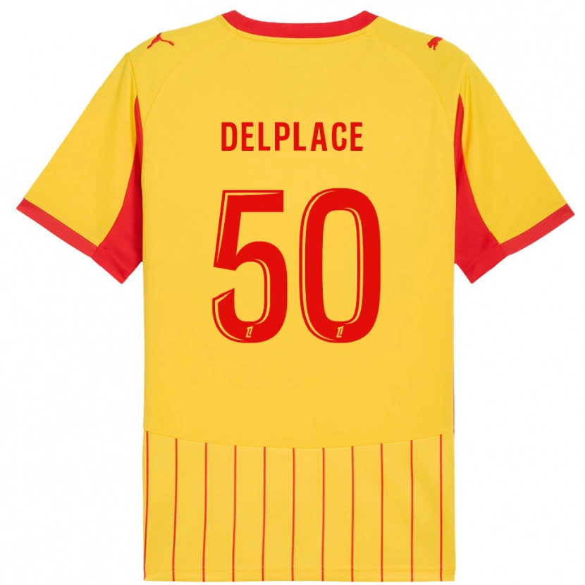 Danxenメンズアダム・デルプレース#50黄赤ホームシャツ2025/26ジャージーユニフォーム