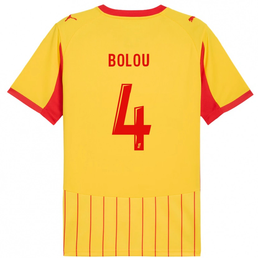 DanxenメンズAbraham Bolou#4黄赤ホームシャツ2025/26ジャージーユニフォーム