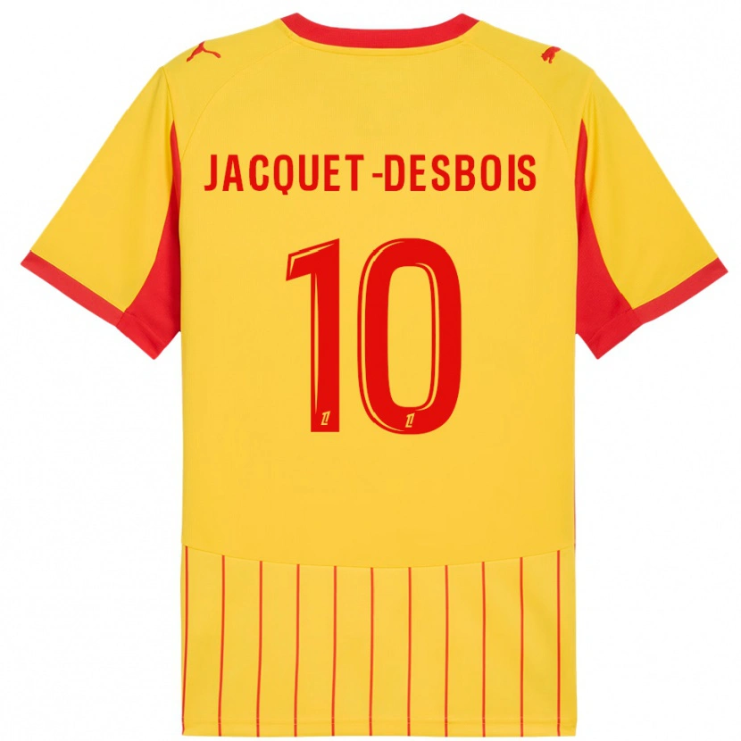 DanxenメンズTairik Jacquet-Desbois#10黄赤ホームシャツ2025/26ジャージーユニフォーム