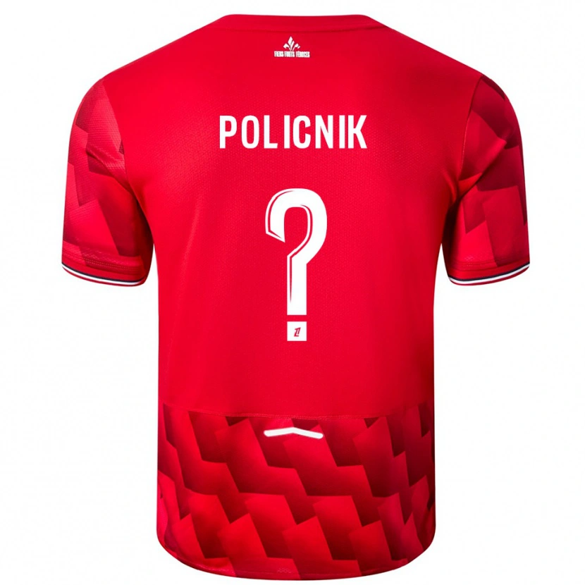 DanxenメンズValéryane Policnik#0赤白ホームシャツ2025/26ジャージーユニフォーム