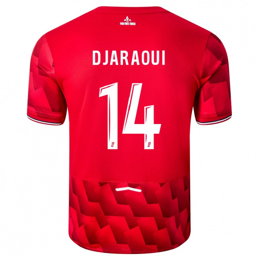 DanxenメンズMehdi Djaraoui#14赤白ホームシャツ2025/26ジャージーユニフォーム