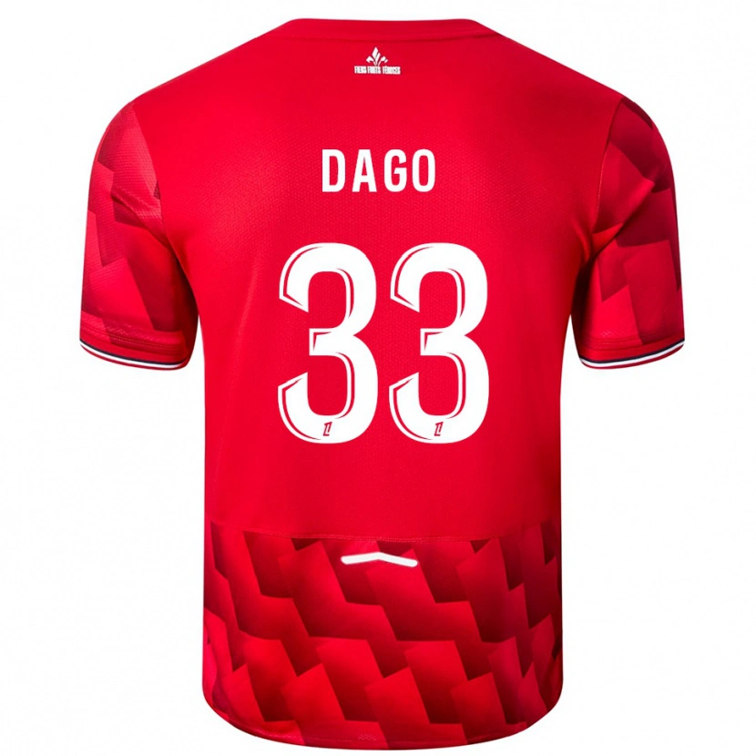 DanxenメンズTrévis Dago#33赤白ホームシャツ2025/26ジャージーユニフォーム