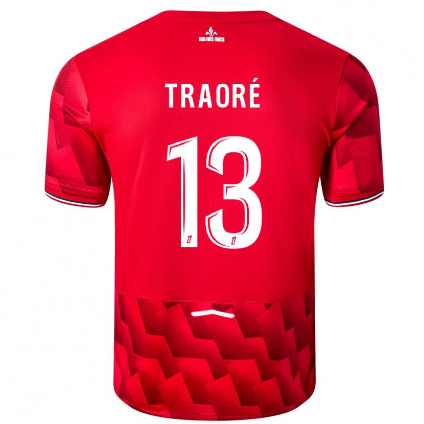 DanxenメンズYéli Traoré#13赤白ホームシャツ2025/26ジャージーユニフォーム