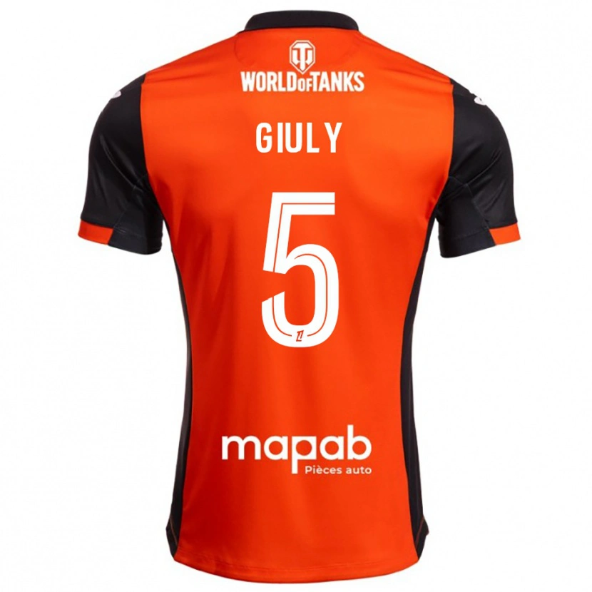 DanxenメンズJade Giuly#5黒オレンジホームシャツ2025/26ジャージーユニフォーム