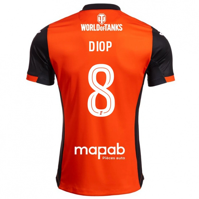 DanxenメンズSamba Diop#8黒オレンジホームシャツ2025/26ジャージーユニフォーム