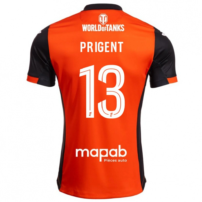 DanxenメンズMatéo Prigent#13黒オレンジホームシャツ2025/26ジャージーユニフォーム