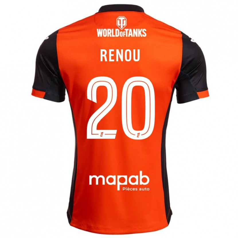 DanxenメンズCamille Renou#20黒オレンジホームシャツ2025/26ジャージーユニフォーム