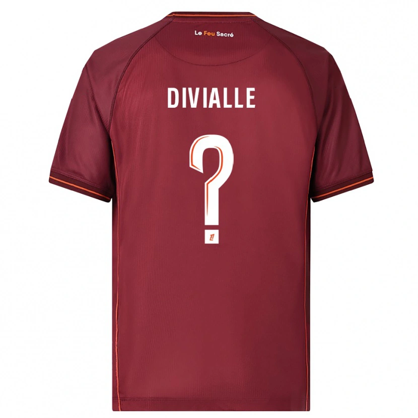 DanxenメンズCharles Divialle#0バーガンディ白ホームシャツ2025/26ジャージーユニフォーム