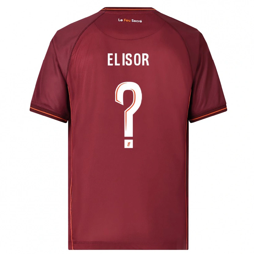 DanxenメンズSimon Elisor#0バーガンディ白ホームシャツ2025/26ジャージーユニフォーム