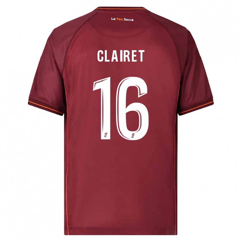 DanxenメンズDuncan Clairet#16バーガンディ白ホームシャツ2025/26ジャージーユニフォーム