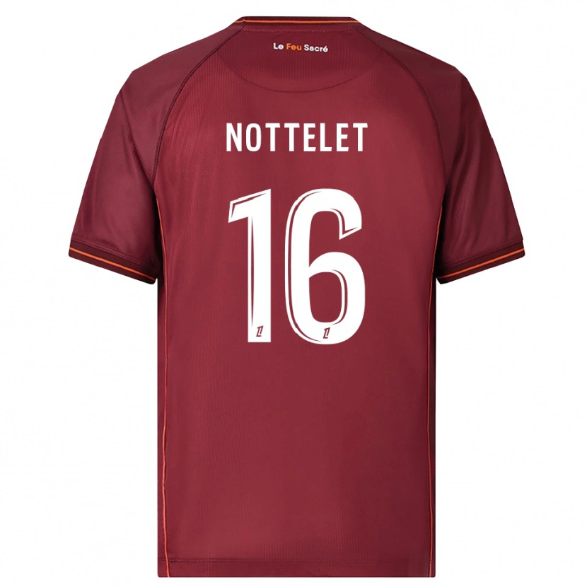 DanxenメンズGillian Nottelet#16バーガンディ白ホームシャツ2025/26ジャージーユニフォーム