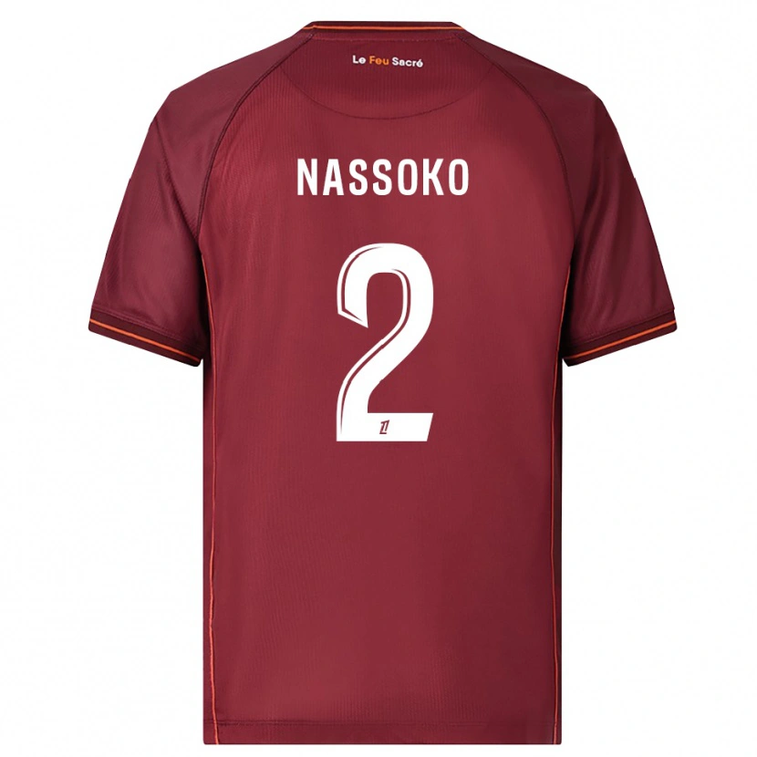 DanxenメンズAbdoulaye Nassoko#2バーガンディ白ホームシャツ2025/26ジャージーユニフォーム