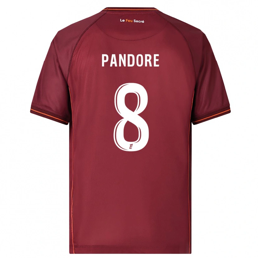DanxenメンズJahyann Pandore#8バーガンディ白ホームシャツ2025/26ジャージーユニフォーム