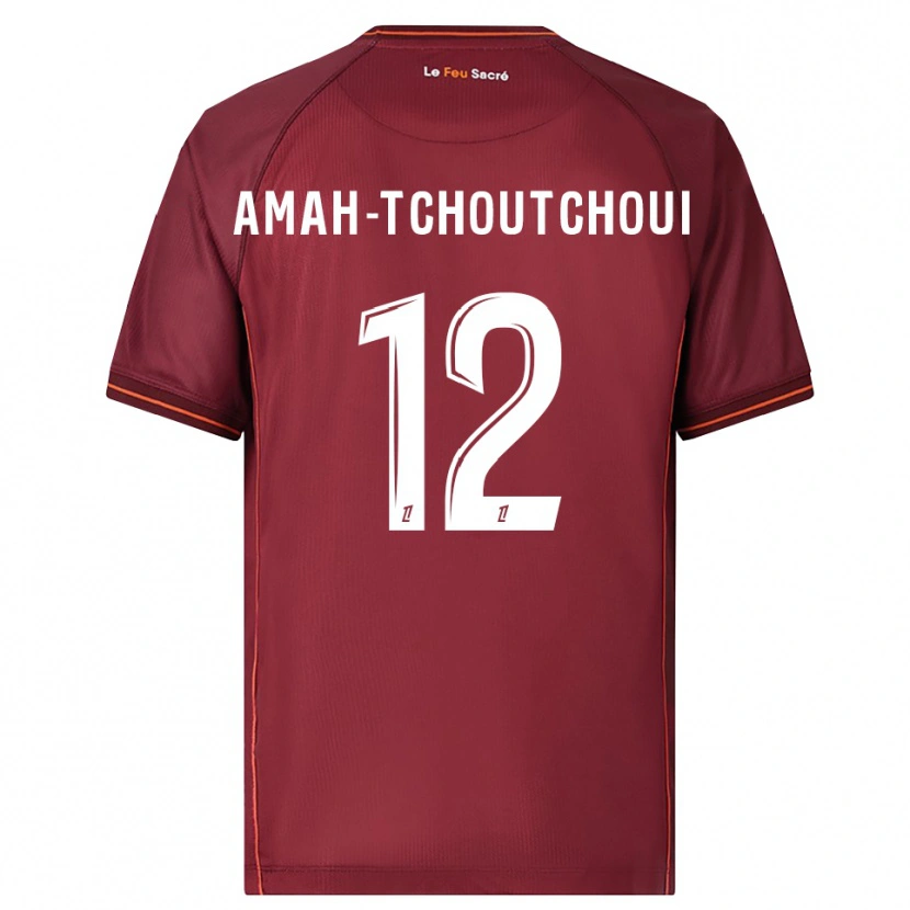 DanxenメンズMarco Amah-Tchoutchoui#12バーガンディ白ホームシャツ2025/26ジャージーユニフォーム