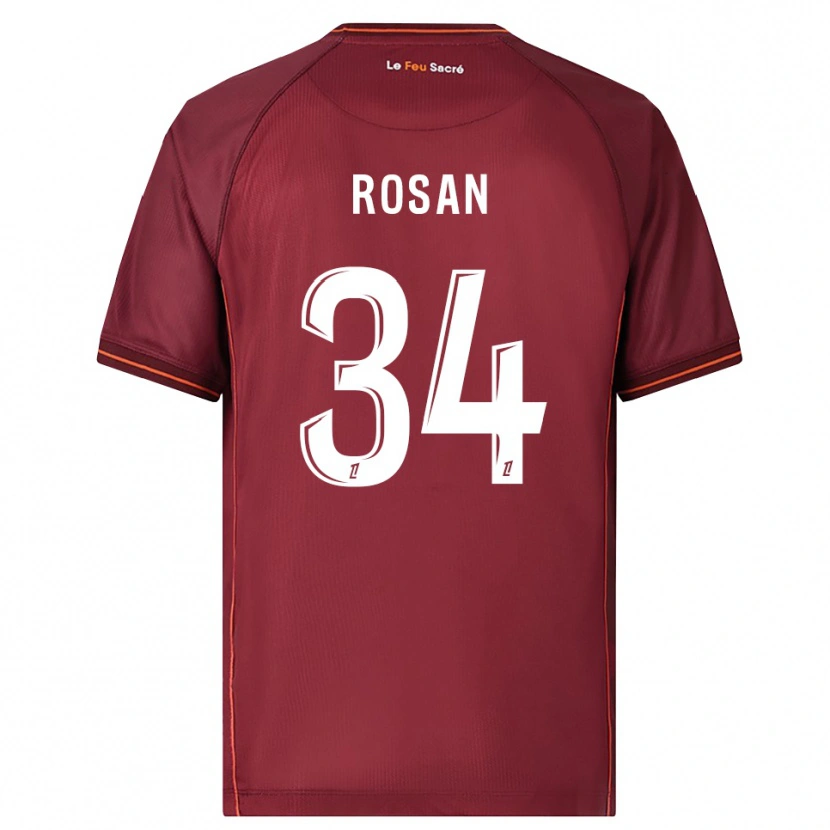 DanxenメンズKaylia Rosan#34バーガンディ白ホームシャツ2025/26ジャージーユニフォーム