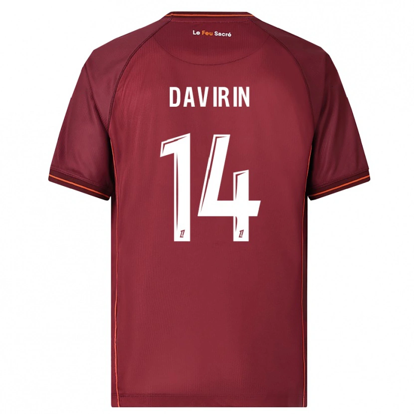 DanxenメンズPierre-Alexandre Davirin#14バーガンディ白ホームシャツ2025/26ジャージーユニフォーム