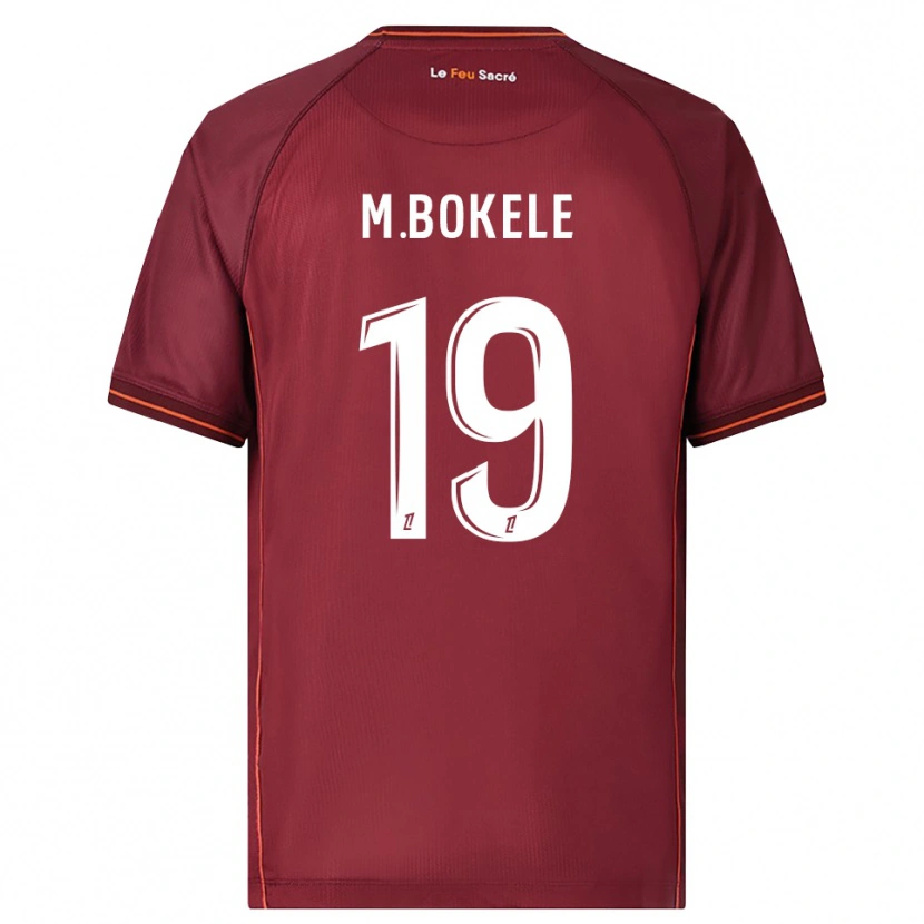 DanxenメンズMorgan Bokele#19バーガンディ白ホームシャツ2025/26ジャージーユニフォーム