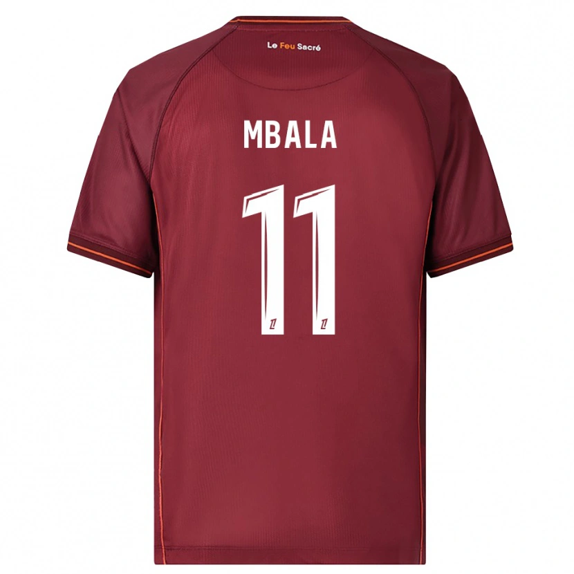 DanxenメンズNathan Mbala#11バーガンディ白ホームシャツ2025/26ジャージーユニフォーム