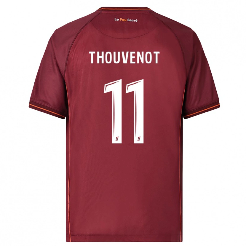 DanxenメンズJules Thouvenot#11バーガンディ白ホームシャツ2025/26ジャージーユニフォーム