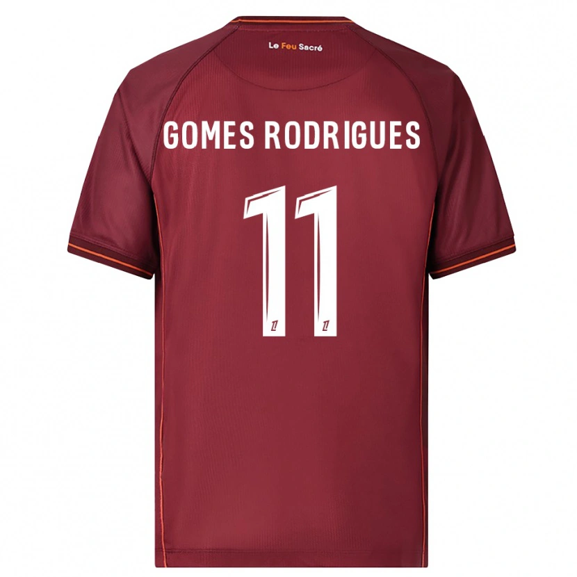 DanxenメンズJess Gomes Rodrigues#11バーガンディ白ホームシャツ2025/26ジャージーユニフォーム