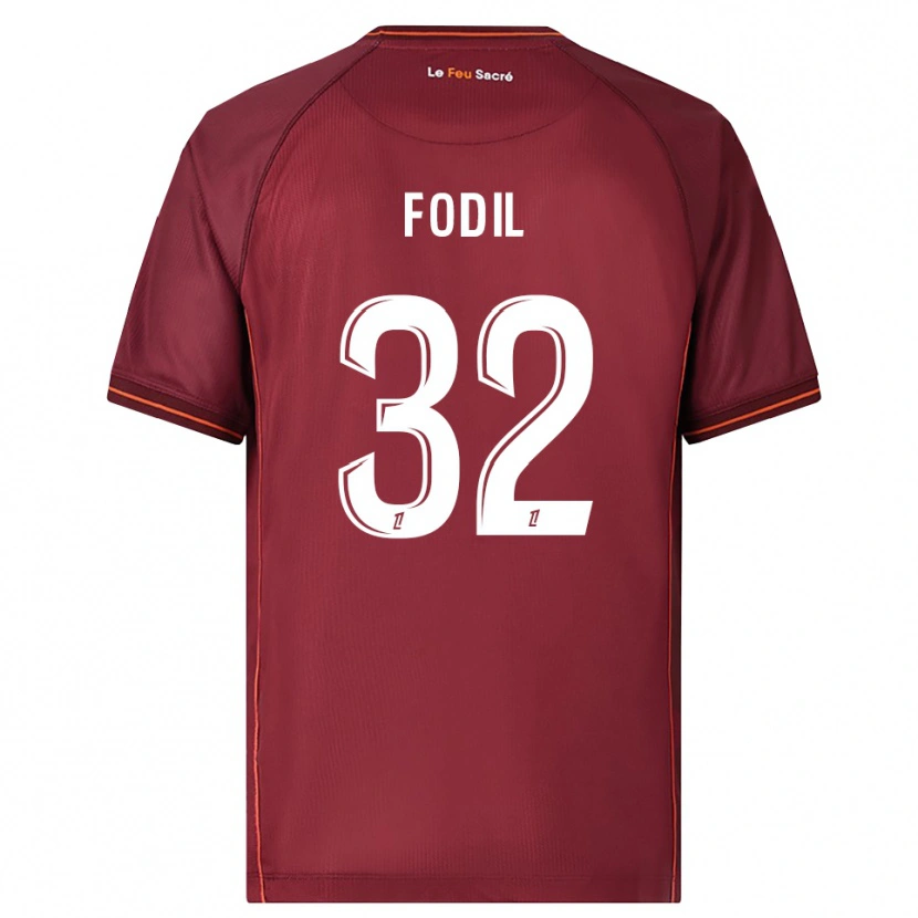DanxenメンズMaria Fodil#32バーガンディ白ホームシャツ2025/26ジャージーユニフォーム