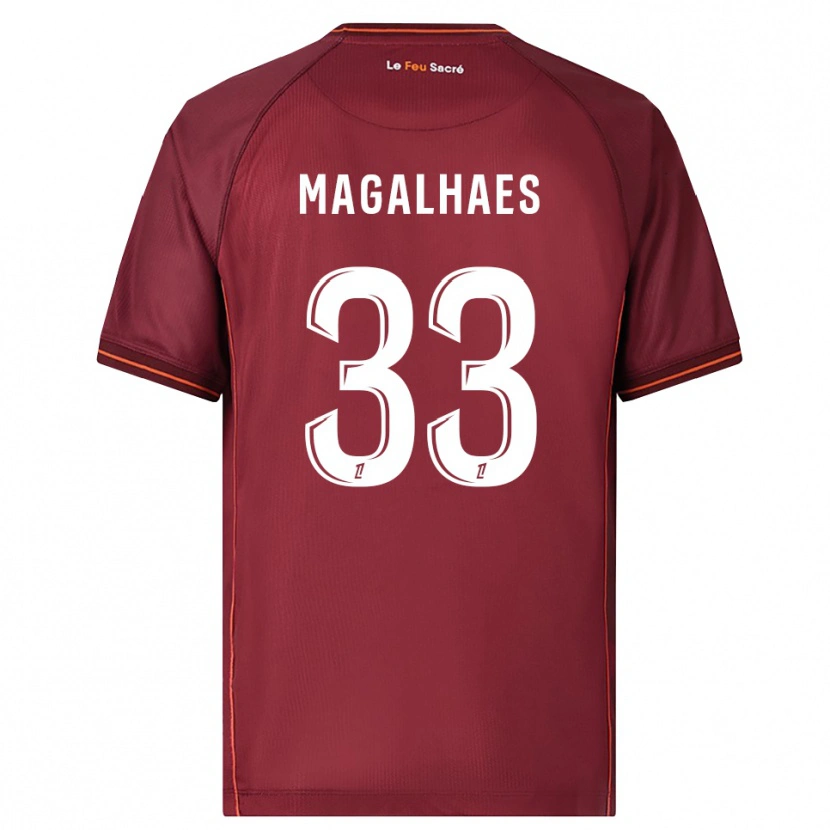DanxenメンズManon Magalhaes#33バーガンディ白ホームシャツ2025/26ジャージーユニフォーム