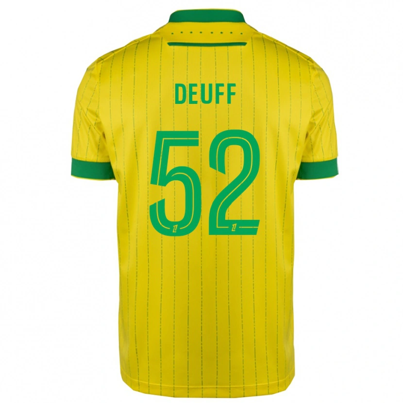 DanxenメンズBahmed Deuff#52黄緑ホームシャツ2025/26ジャージーユニフォーム