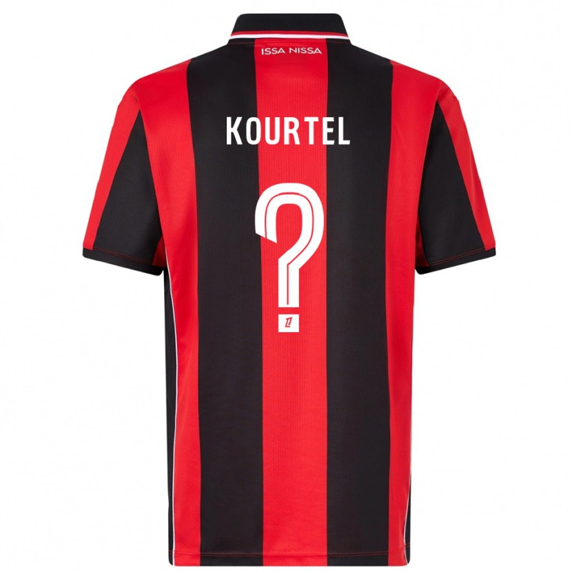 DanxenメンズKaïs Kourtel#0赤黒ホームシャツ2025/26ジャージーユニフォーム