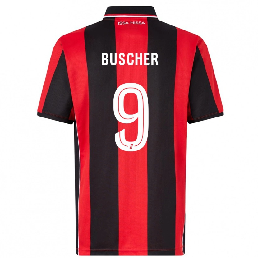 DanxenメンズMickaël Buscher#9赤黒ホームシャツ2025/26ジャージーユニフォーム