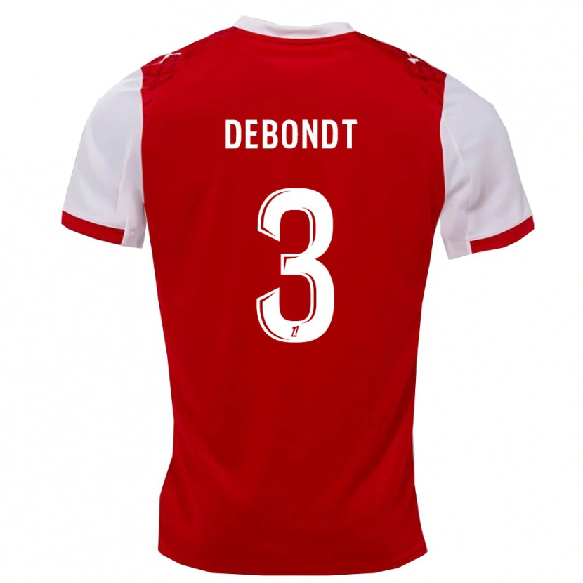 DanxenメンズMaël Debondt#3赤白ホームシャツ2025/26ジャージーユニフォーム