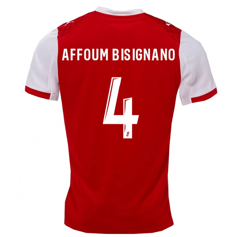 DanxenメンズLayan Affoum Bisignano#4赤白ホームシャツ2025/26ジャージーユニフォーム