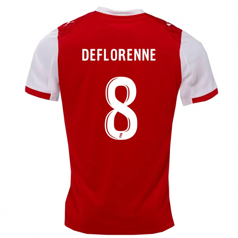 DanxenメンズThéo Deflorenne#8赤白ホームシャツ2025/26ジャージーユニフォーム