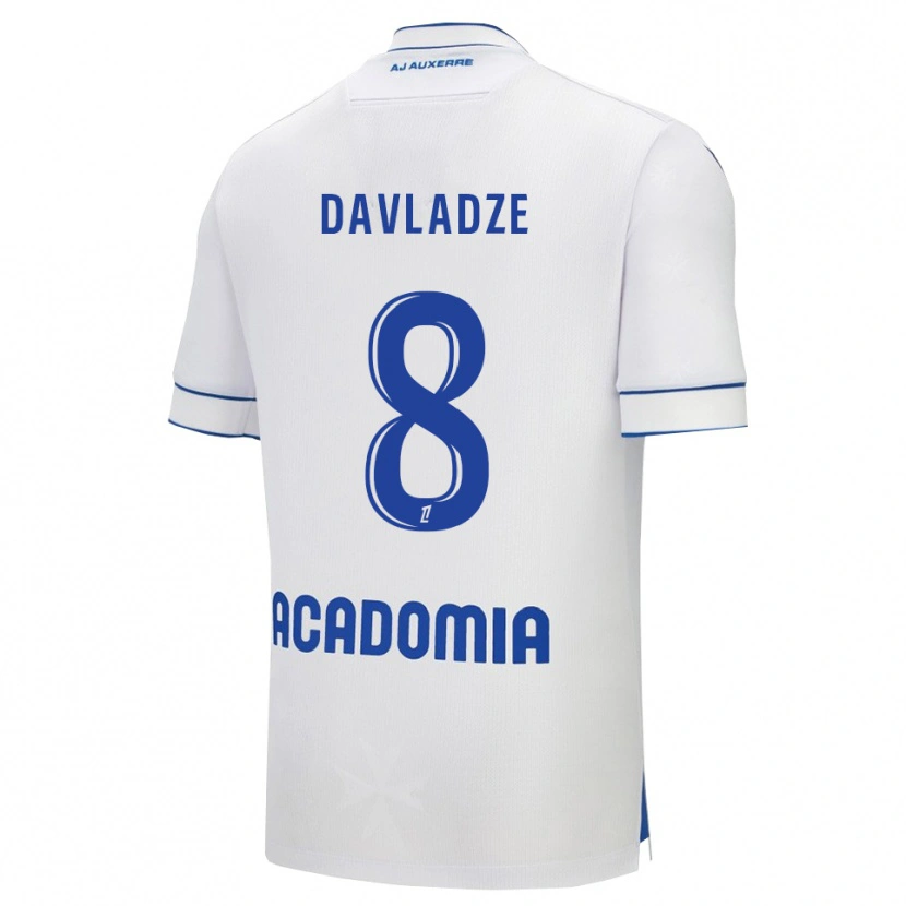 DanxenメンズLuca Davladze#8白青ホームシャツ2025/26ジャージーユニフォーム