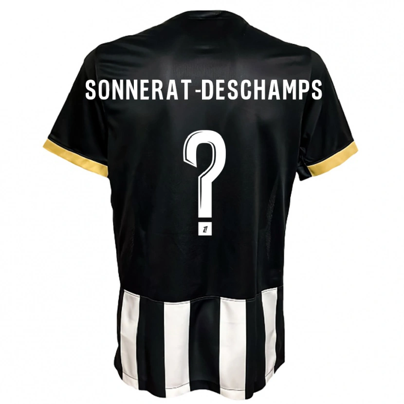 DanxenメンズNattio Sonnerat-Deschamps#0黒白ホームシャツ2025/26ジャージーユニフォーム