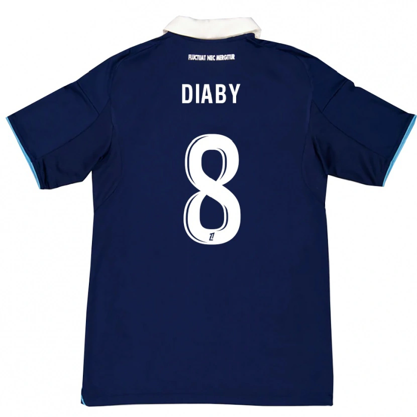 DanxenメンズAboubakar Diaby#8濃青白ホームシャツ2025/26ジャージーユニフォーム