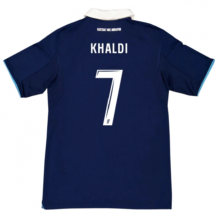 DanxenメンズZakarya Khaldi#7濃青白ホームシャツ2025/26ジャージーユニフォーム