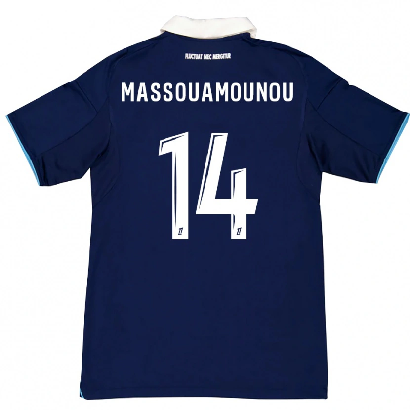 DanxenメンズPatino Massouamounou#14濃青白ホームシャツ2025/26ジャージーユニフォーム