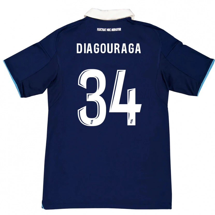 DanxenメンズDjibril Diagouraga#34濃青白ホームシャツ2025/26ジャージーユニフォーム