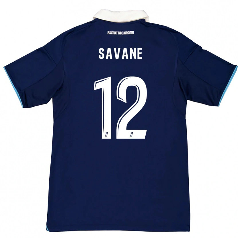 DanxenメンズMohamed Savane#12濃青白ホームシャツ2025/26ジャージーユニフォーム