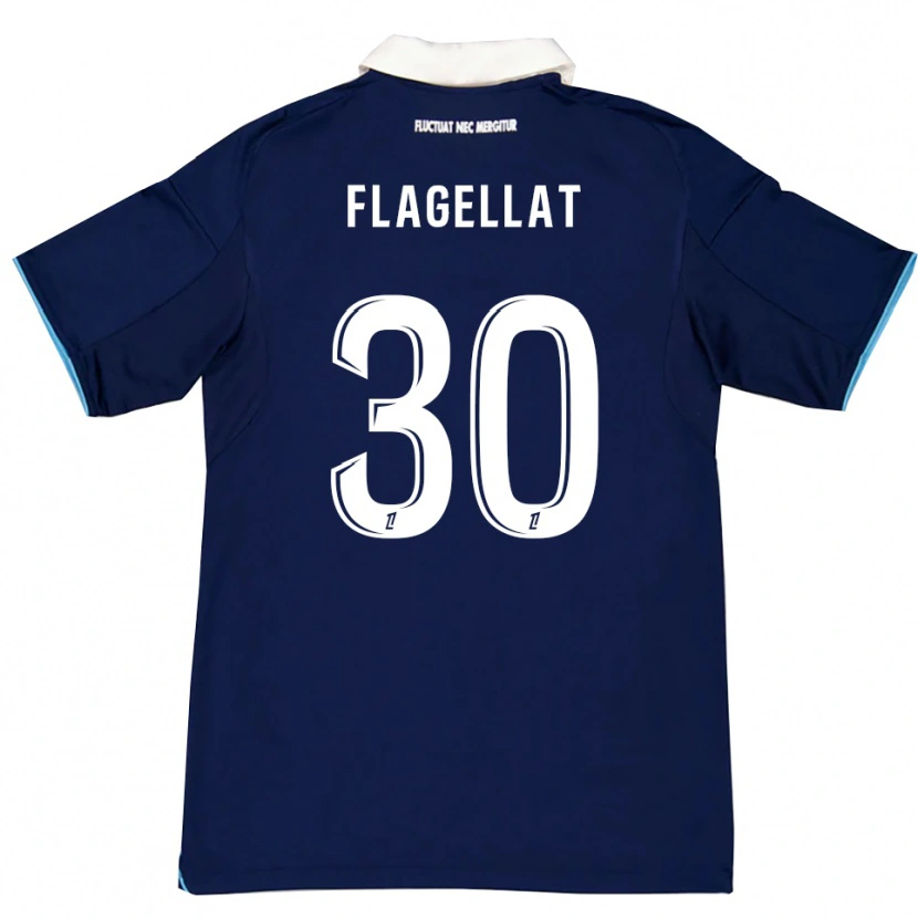 DanxenメンズAlizée Flagellat#30濃青白ホームシャツ2025/26ジャージーユニフォーム