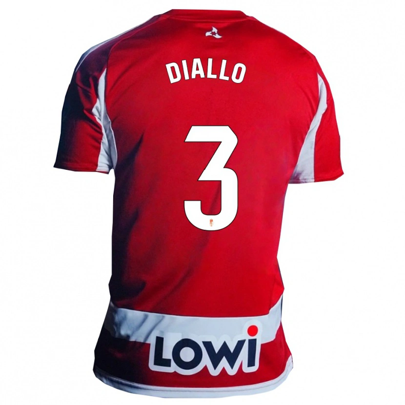 DanxenメンズBaïla Diallo#3赤白ホームシャツ2025/26ジャージーユニフォーム