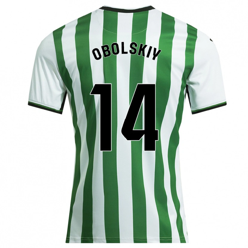 DanxenメンズNikolay Obolskiy#14白緑ホームシャツ2025/26ジャージーユニフォーム