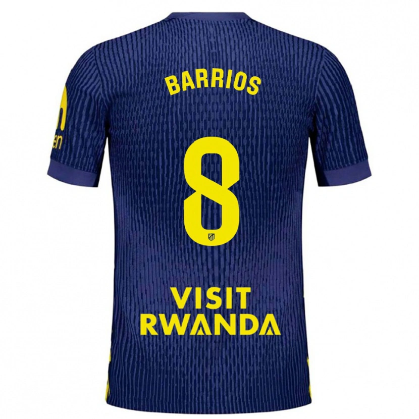 Danxenメンズパブロ・バリオス#8紺黄アウェイシャツ2025/26ジャージーユニフォーム