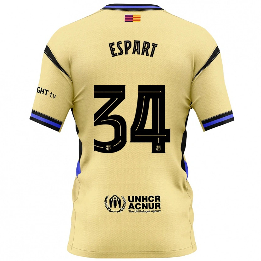 DanxenメンズXavi Espart#34黄黒アウェイシャツ2025/26ジャージーユニフォーム