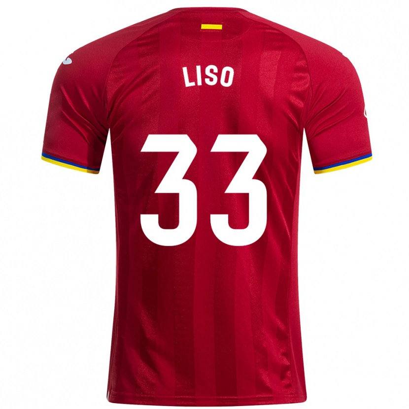 DanxenメンズAdrián Liso#33赤黄青アウェイシャツ2025/26ジャージーユニフォーム