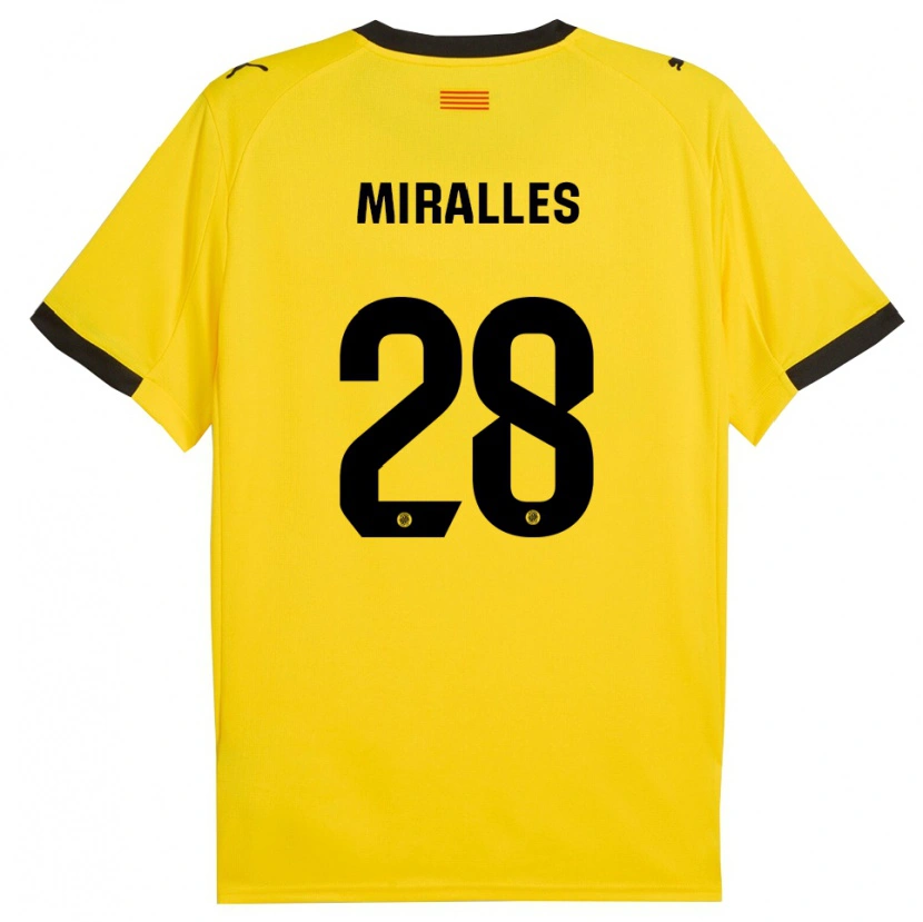 DanxenメンズDiego Miralles#28黄黒アウェイシャツ2025/26ジャージーユニフォーム