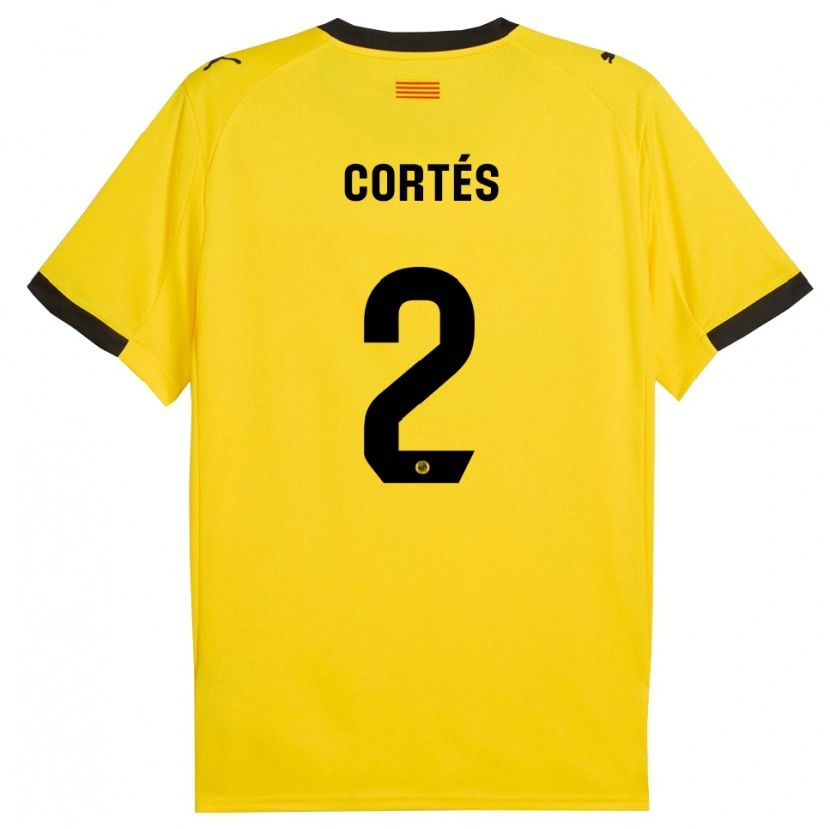 DanxenメンズSergio Cortés#2黄黒アウェイシャツ2025/26ジャージーユニフォーム