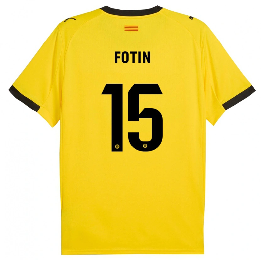 DanxenメンズRareș Fotin#15黄黒アウェイシャツ2025/26ジャージーユニフォーム