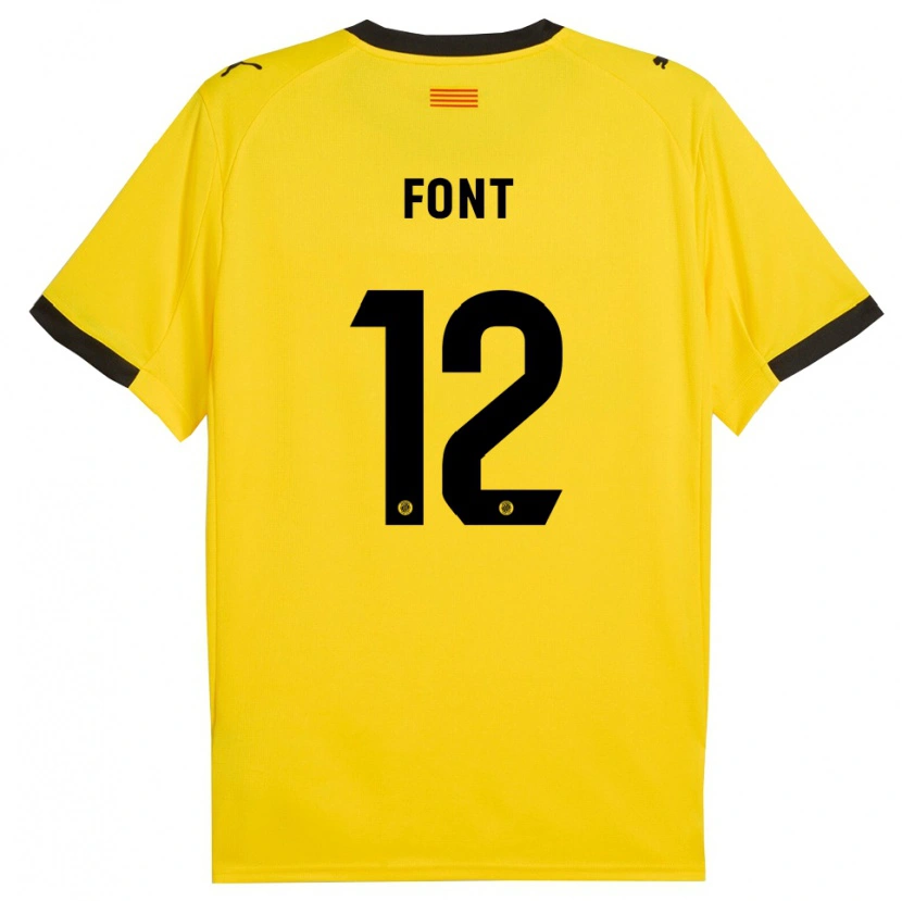 DanxenメンズJordi Font#12黄黒アウェイシャツ2025/26ジャージーユニフォーム