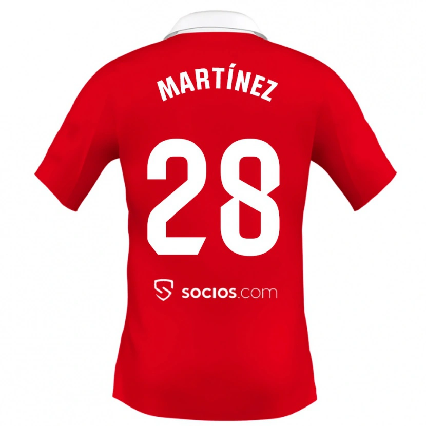 DanxenメンズHugo Martínez#28赤白灰アウェイシャツ2025/26ジャージーユニフォーム